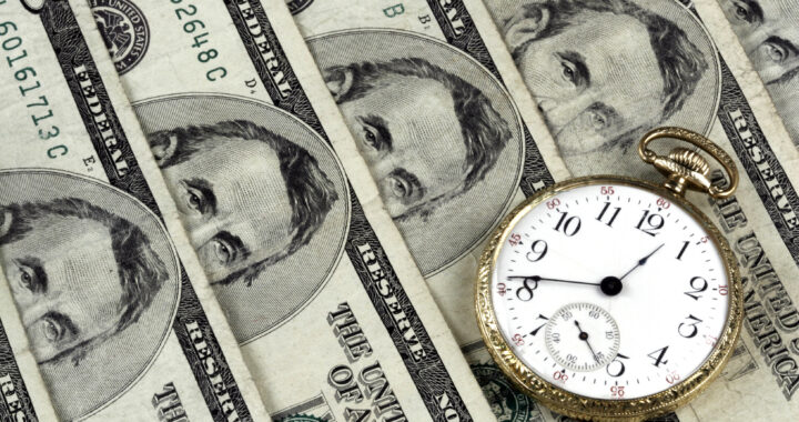 Pocket Watch And Five Dollar Bills minimum wage increase